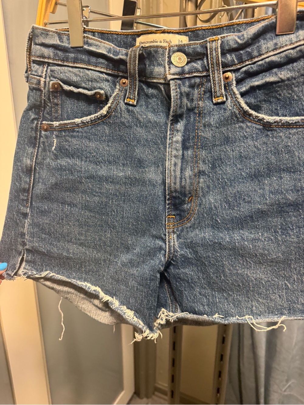 Abercrombie & Fitch Distressed Blue Denim Cutoff Shorts